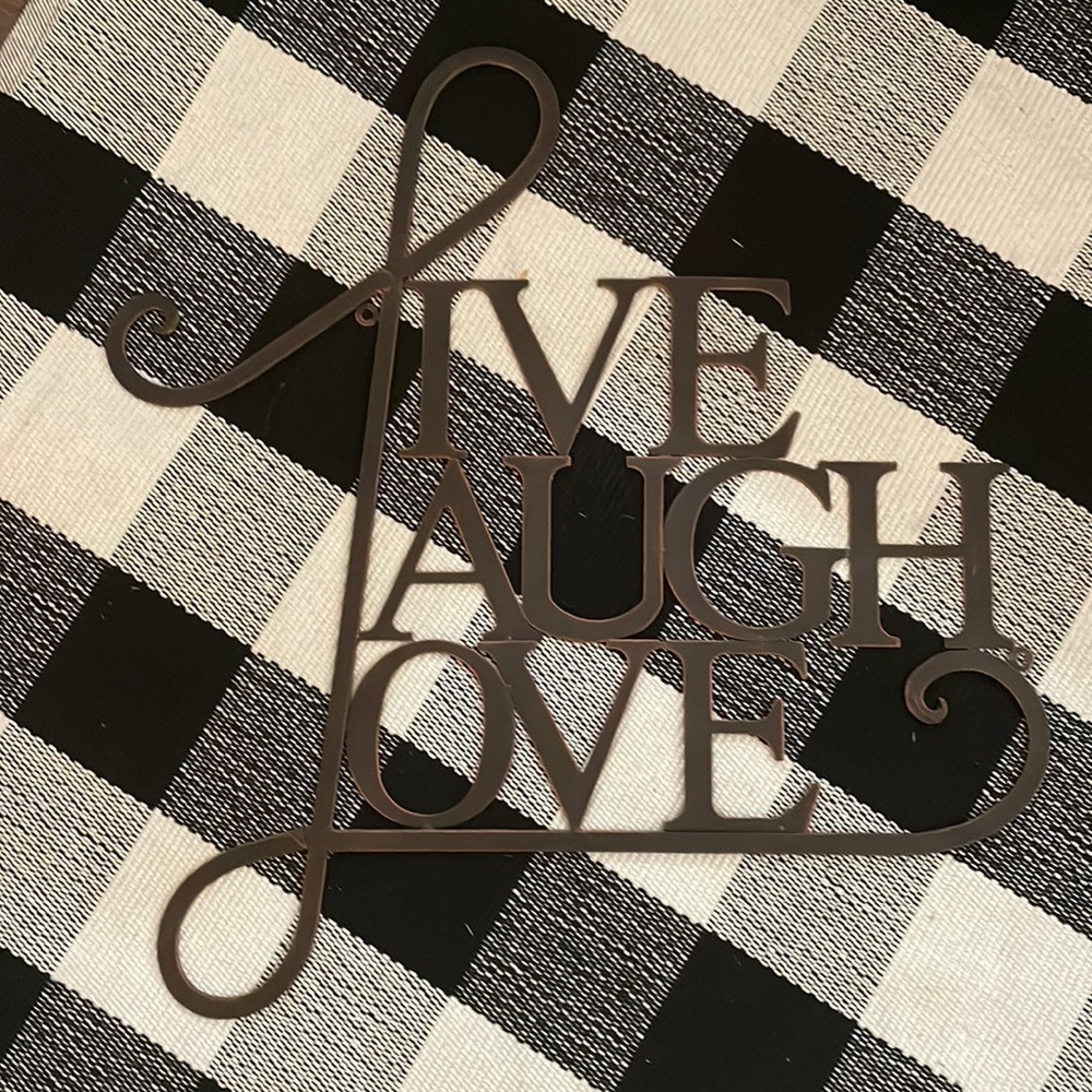 Live laugh love metal wall hanging